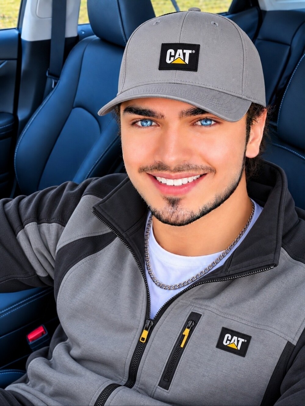 Caterpillar CAT Equipment - Gray - Rubber Patch - Snapback Hat/Cap
